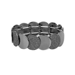 Gunmetal Circle Stretchy Bracelet